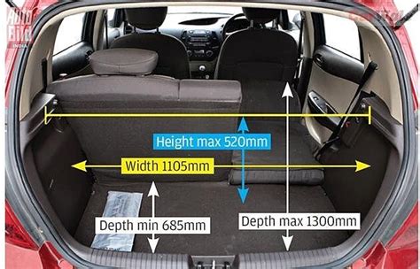 honda jazz boot dimensions cm